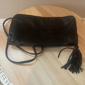 HOBO Double Zipper Crosbody & Clutch with tassel, Removable Strap, Floral Lining